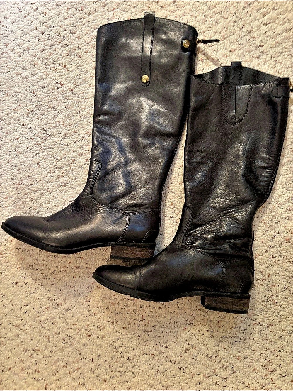 Sam Edelman Tall Black Leather Boots